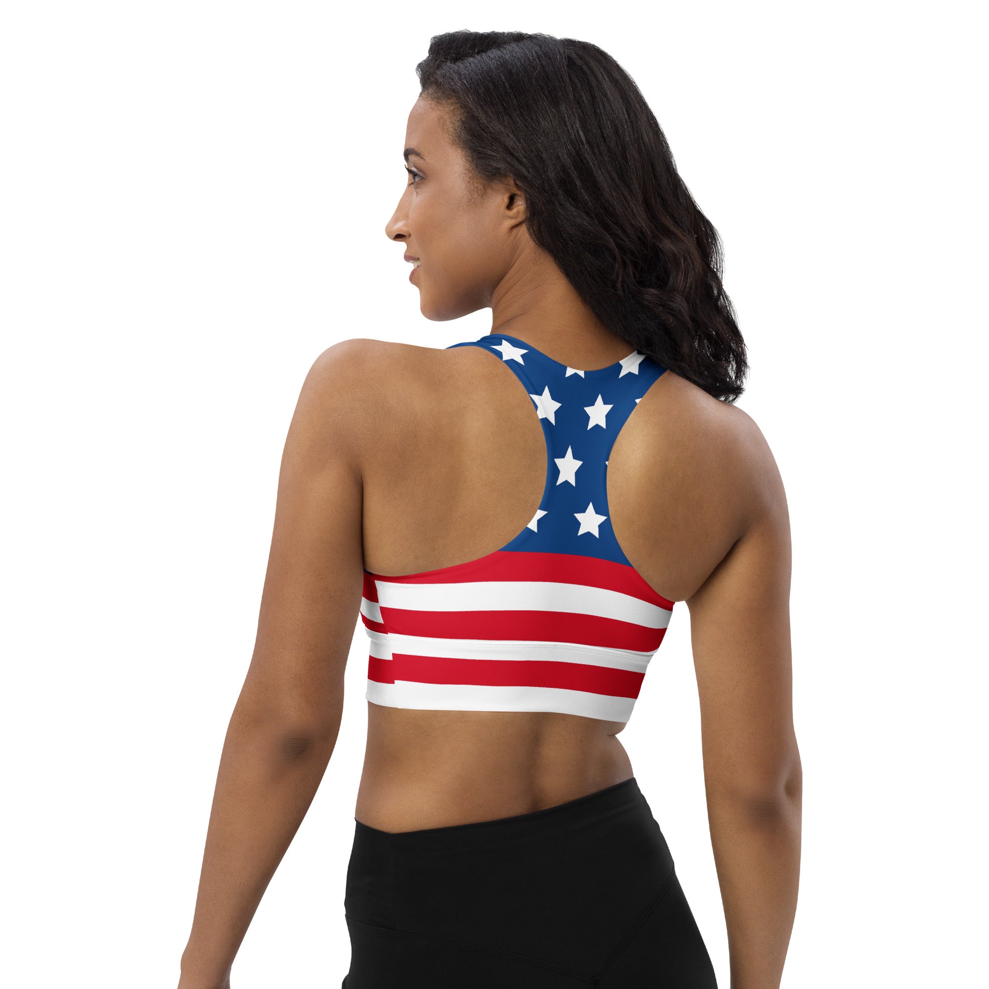 Patriotic Longline Sports Bra